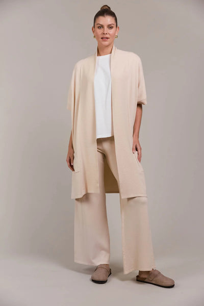 PALMER VEST CARDIGAN - ECRU
