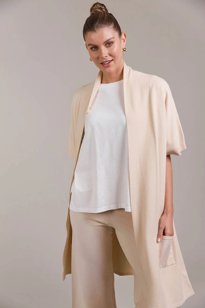 PALMER VEST CARDIGAN - ECRU