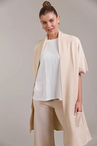 PALMER VEST CARDIGAN - ECRU