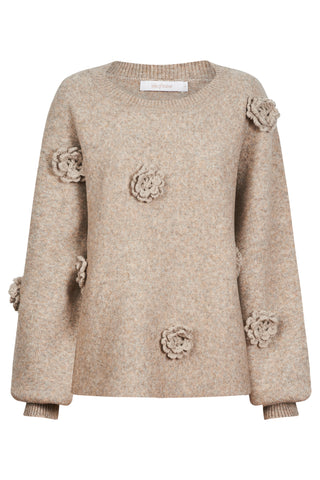 MIRU FLOWER JUMPER- TAUPE