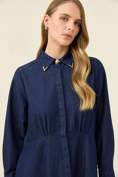 SLOAN DENIM MAXI DRESS- INDIGO