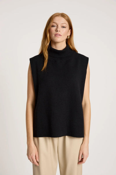 ZALA KNIT VEST - BLACK