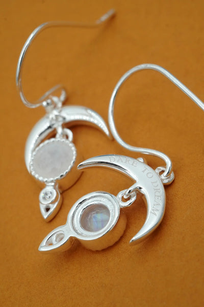 MOONSTONE DARE TO DREAM EARRINGS- SILVER