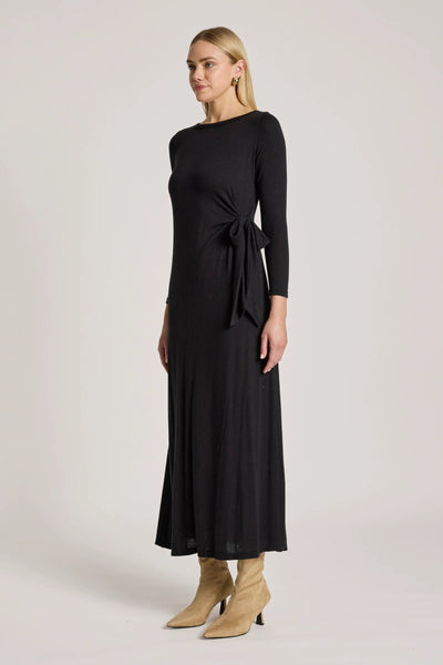 ARIA TIE MAXI DRESS -  BLACK