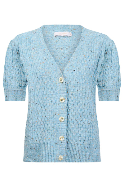 Mckenna Short Sleeve Cardigan - Ice Blue