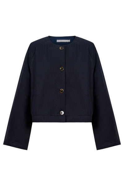 Farida Convertible Coat - NAVY