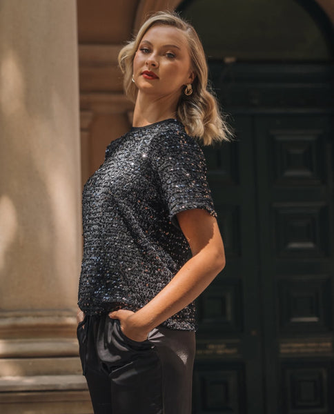 Black Sequin Tess