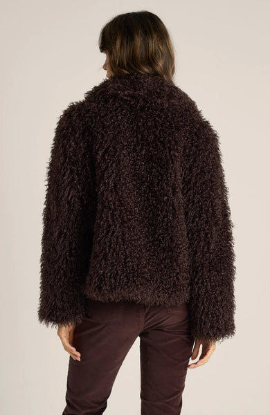 Wynn Cropped Fur Jacket - Chocolate