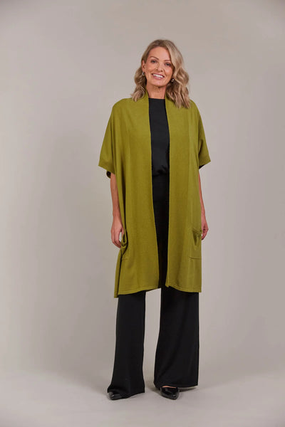 PALMER VEST CARDIGAN - CHARTREUSE