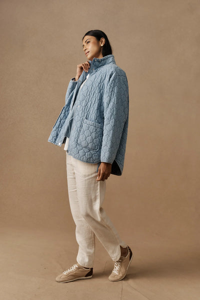 SANSI QUILTED JACKET - DENIM