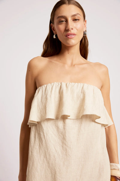 MARIS STRAPLESS DRESS - TUSK