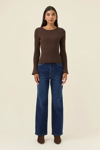 Darby Knit Top -Chocolate