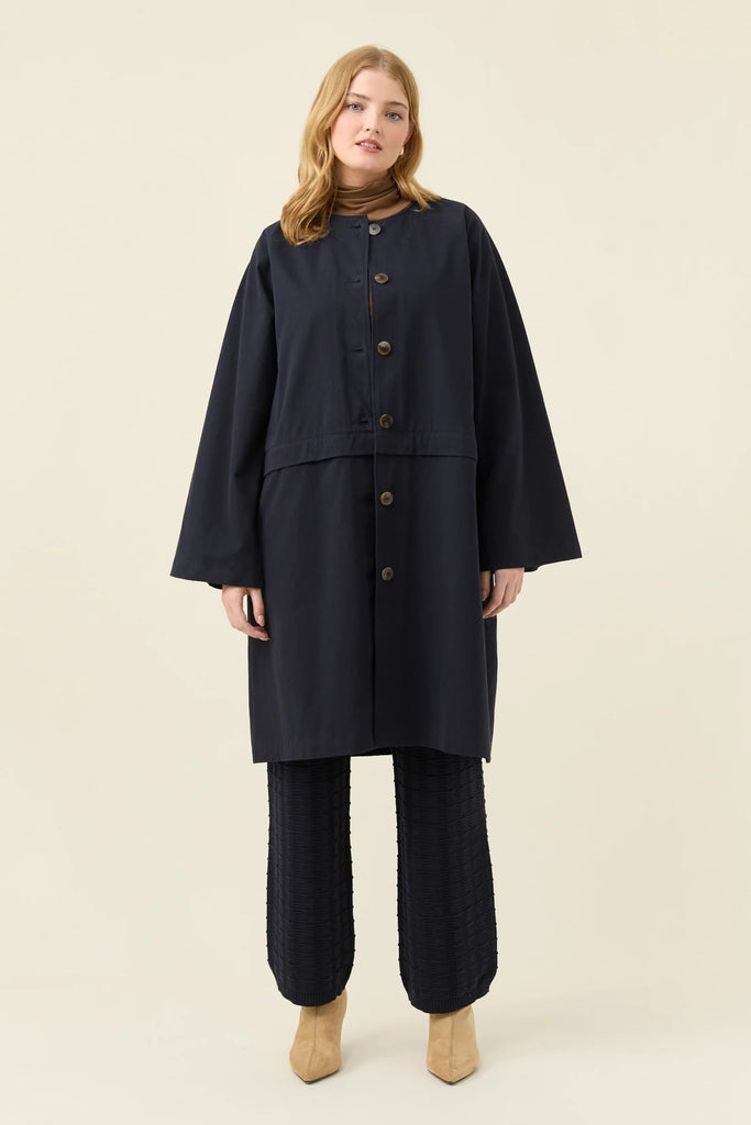 Farida Convertible Coat - NAVY
