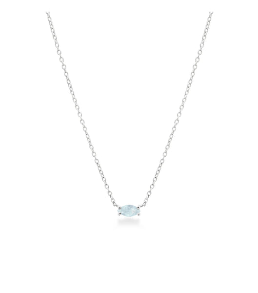 Aurora Aquamarine Necklace Silver