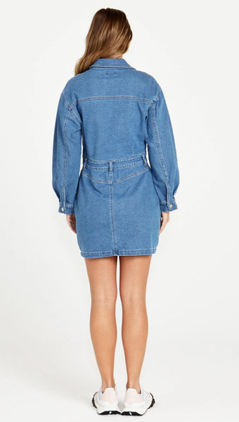 GABRIELLE DENIM DRESS- BLUE