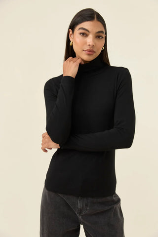 Naria Roll Neck Top - Onyx
