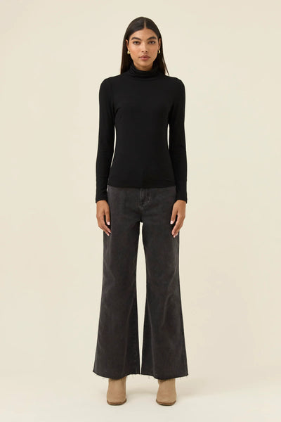 Naria Roll Neck Top - Onyx