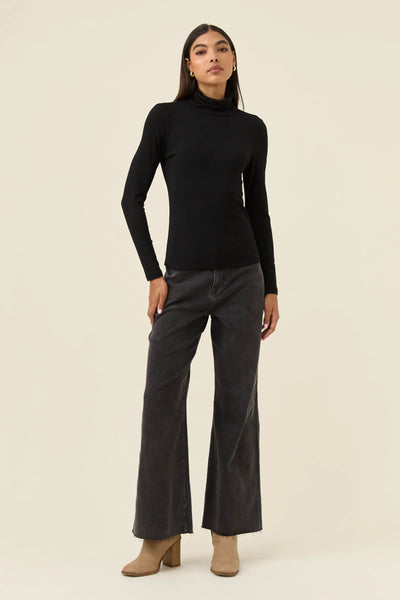 Naria Roll Neck Top - Onyx