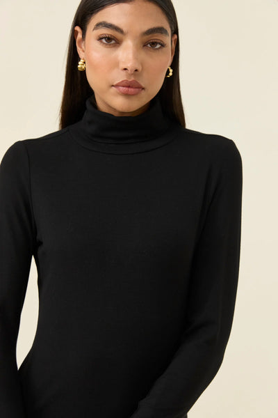 Naria Roll Neck Top - Onyx