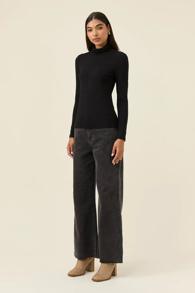 Naria Roll Neck Top - Onyx