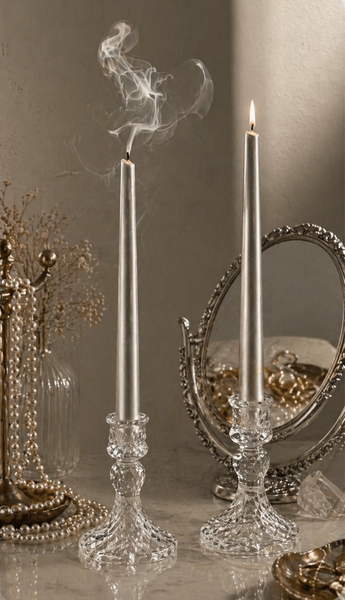 METALLIC SILVER CANDLE