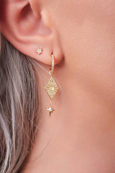 NORTH STAR EARRINGS- GOLD