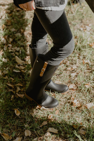 CLASSIC BLACK AND TOFFEE GUMBOOT