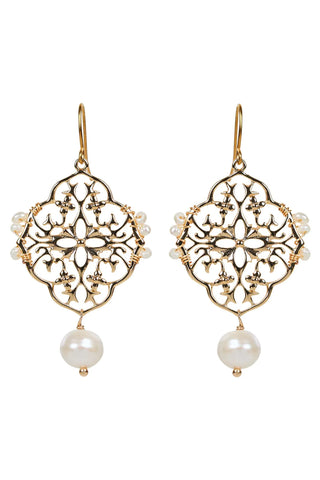 KLEIN LUXE EARRING - PEARL FILLAGREE