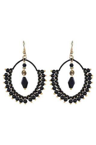 TULLAH DROP EARRING - BLACK BEAD